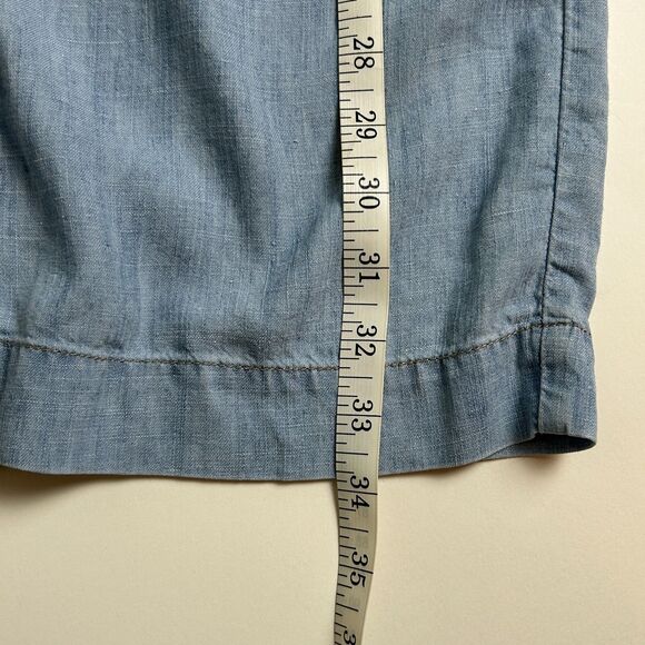 Level 99 Anthropologie Blue Chambray Linen Shirt Dress Sleeveless Button Down XS - Picture 7 of 11